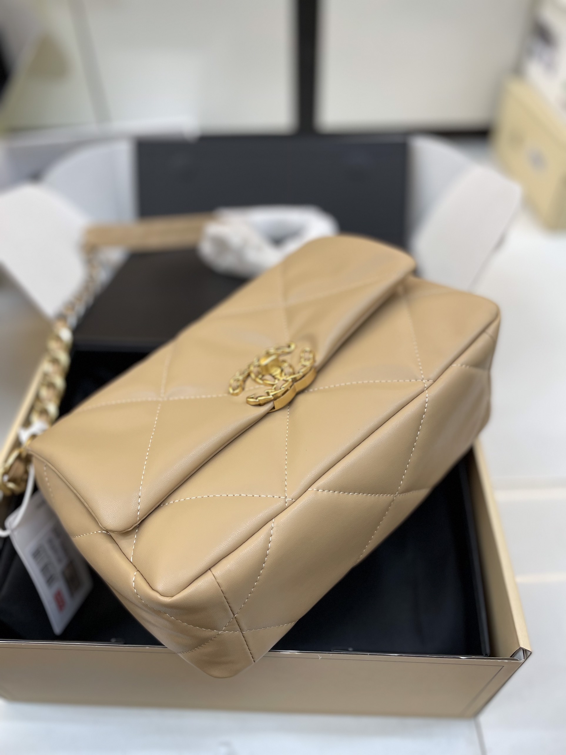 Túi Xách Chanel 19 Super Small Flap Bag Dark Beige Size 26cm